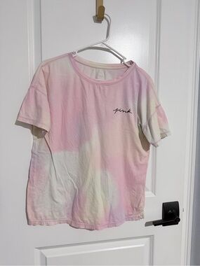 PINK Victoria's Secret Pastel Tie-Dye Crewneck Tee